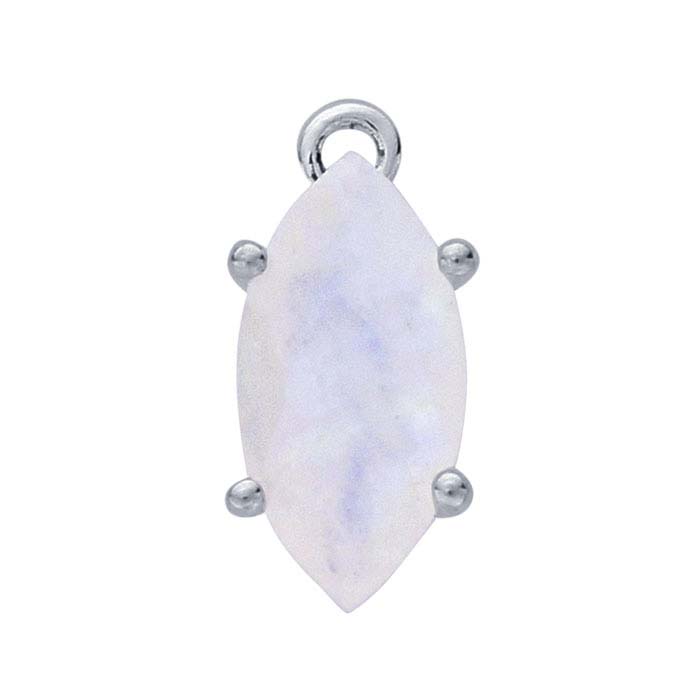 Sterling Silver Marquise Moonstone-Set Component
