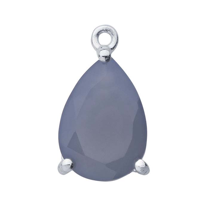 Sterling Silver Pear Lavender Chalcedony-Set Component