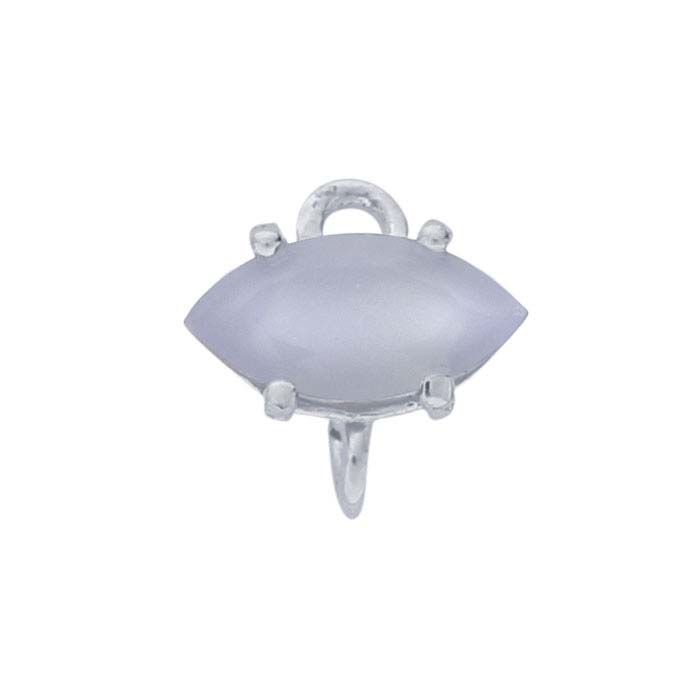 Sterling Silver Marquise Lavender Chalcedony-Set Component with Rings