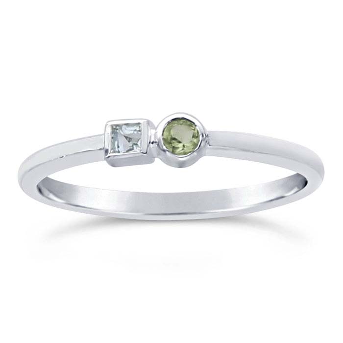 Sterling Silver Blue Topaz- & Peridot-Set Rings