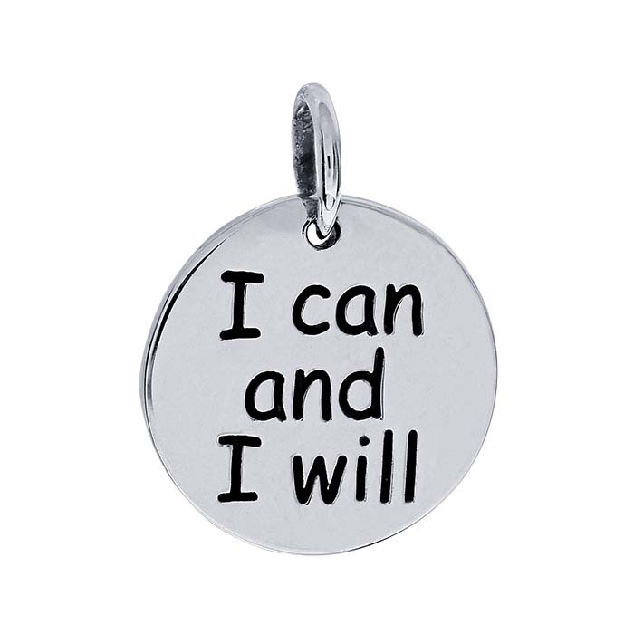 Sterling Silver "I can and I will" Charm