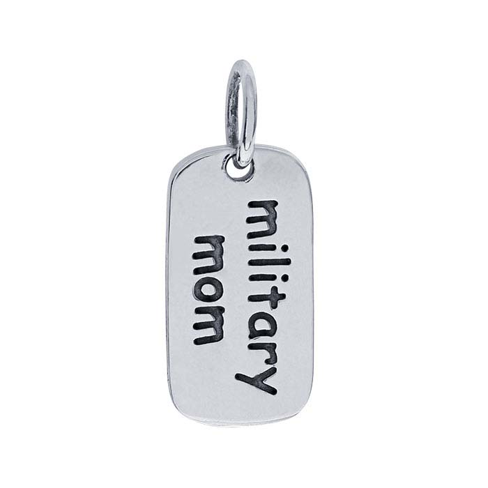 Sterling Silver "military mom" Charm