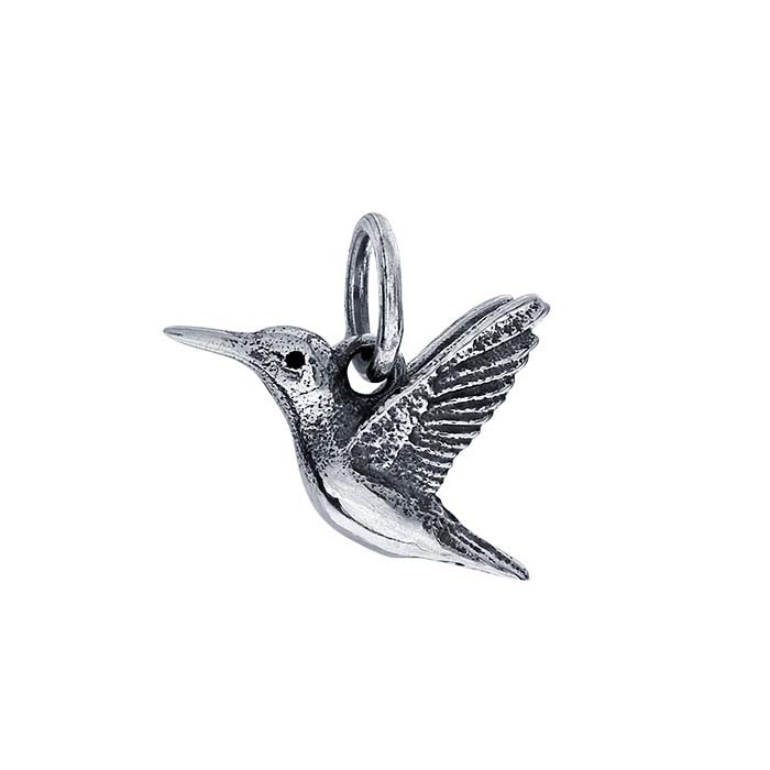 Sterling Silver 3D Hummingbird Charm