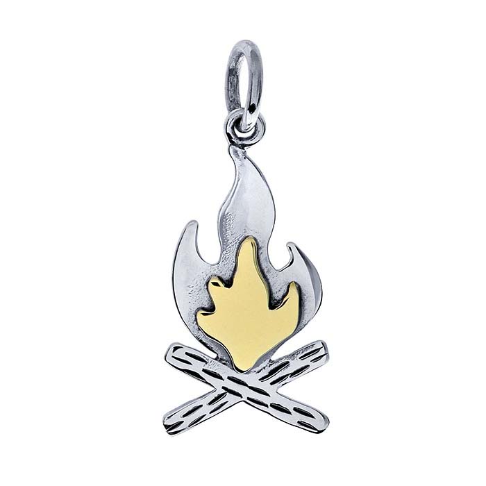 Sterling Silver Campfire Charm