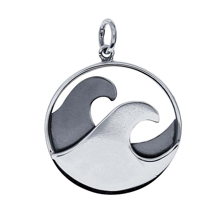 Sterling Silver Double-Wave Pendant