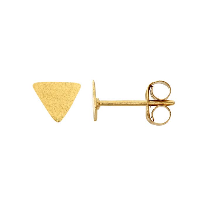 24K Heavy Yellow Gold-Plated Sterling Silver Triangle Post Earrings
