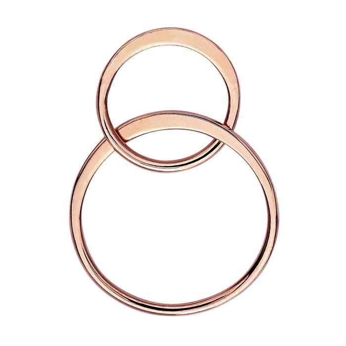 18K Heavy Rose Gold-Plated Sterling Silver Double-Circle Component
