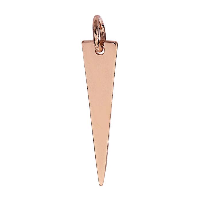 18K Heavy Rose Gold-Plated Sterling Silver Flat Triangle Pendant