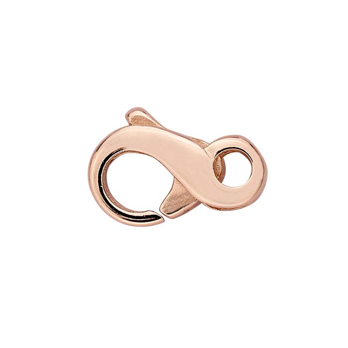 18K Heavy Rose Gold-Plated Sterling Silver Figure-Eight Lobster Clasp