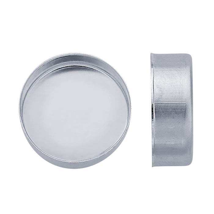 Sterling Silver Round High-Wall Bezel Cup Settings