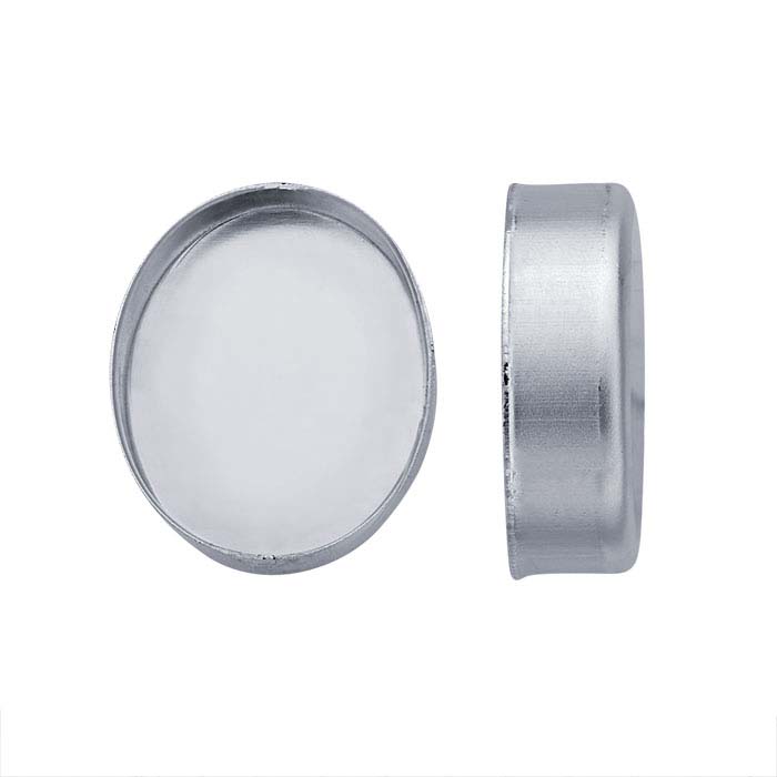 Sterling Silver Oval High-Wall Bezel Cup Settings