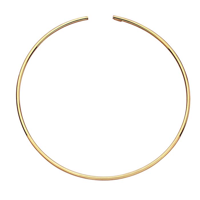 Sterling Silver Yellow Gold-Plated 3mm Flex Tube Neck Ring