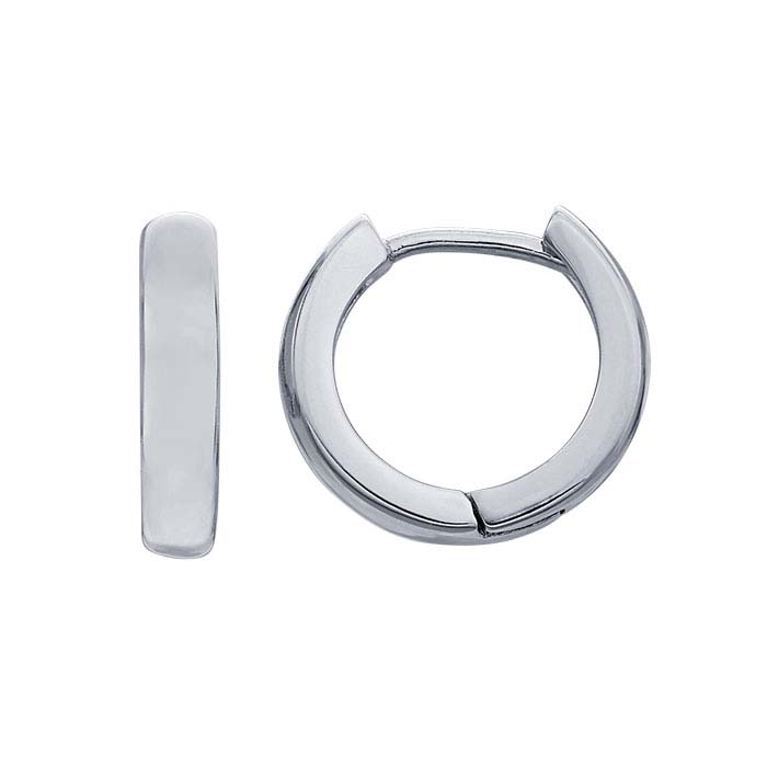 Sterling Silver Rhodium-Plated Hoop Earrings