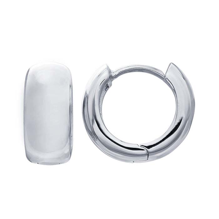 Sterling Silver Rhodium-Plated Hoop Earrings