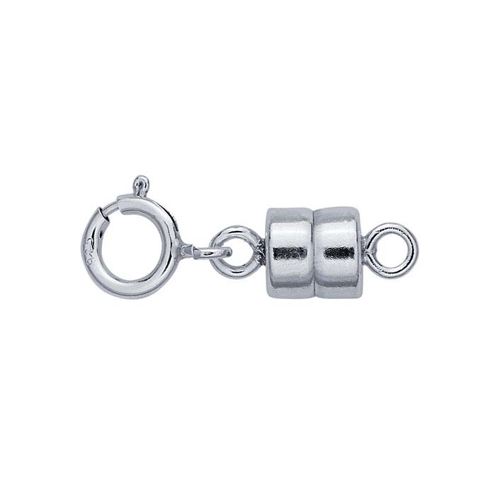 Sterling Silver Magnetic Clasp Converter with Spring Ring