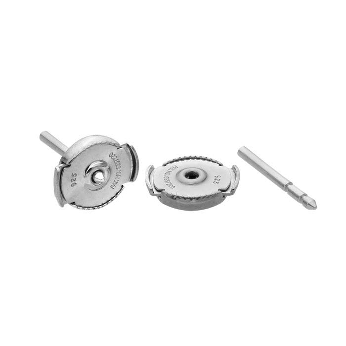 Guardian™ Sterling Silver .041" x 7/16" Ear Post & Clutch Set