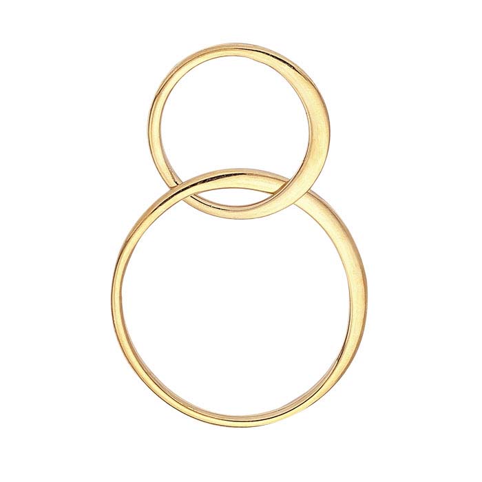 24K Heavy Yellow Gold-Plated Sterling Silver Double-Circles Component