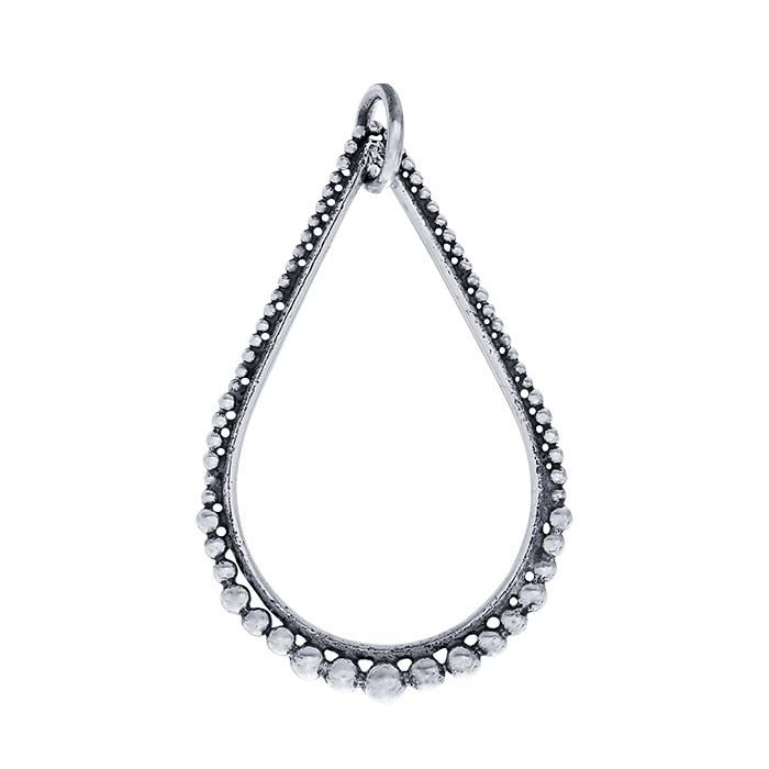 Sterling Silver Granulated Teardrop Pendant