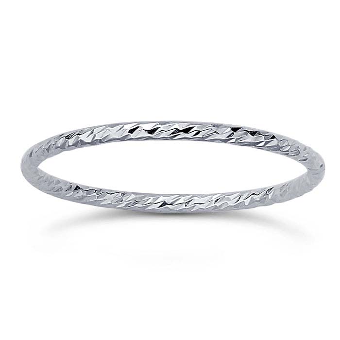 Sterling Silver Sparkle-Wire Stackable Rings