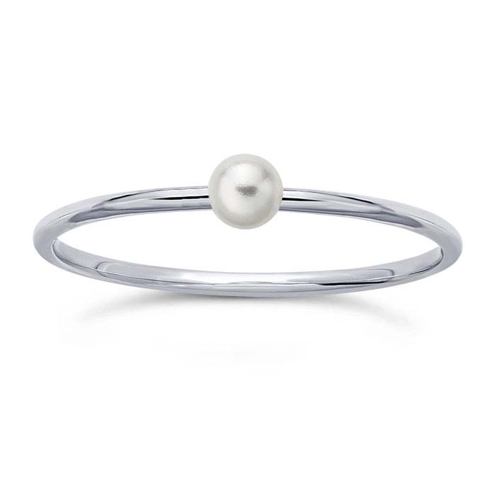 Sterling Silver Swarovski® White Pearl-Set Ring