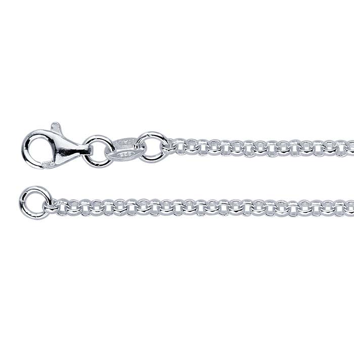 Sterling Silver 2.4mm Round Rolo Chain