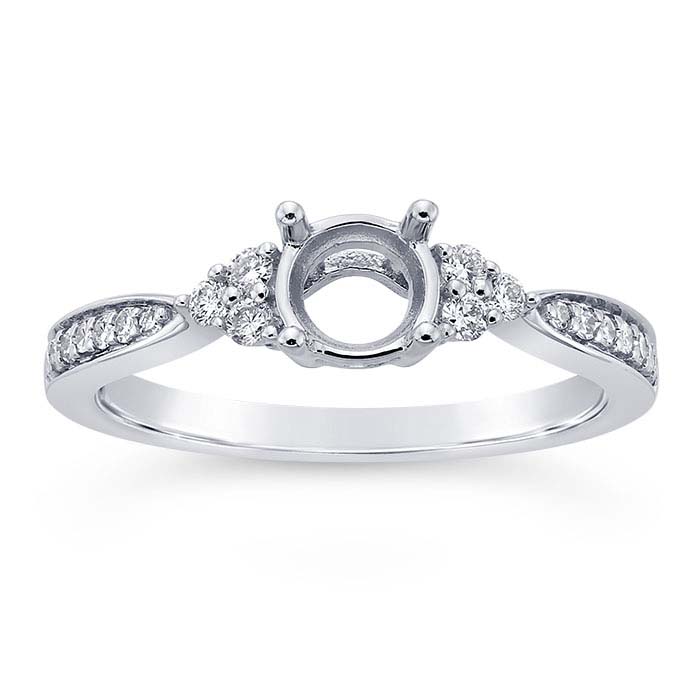 Sterling Silver 5mm Round SemiMount Engagement Ring Mountings