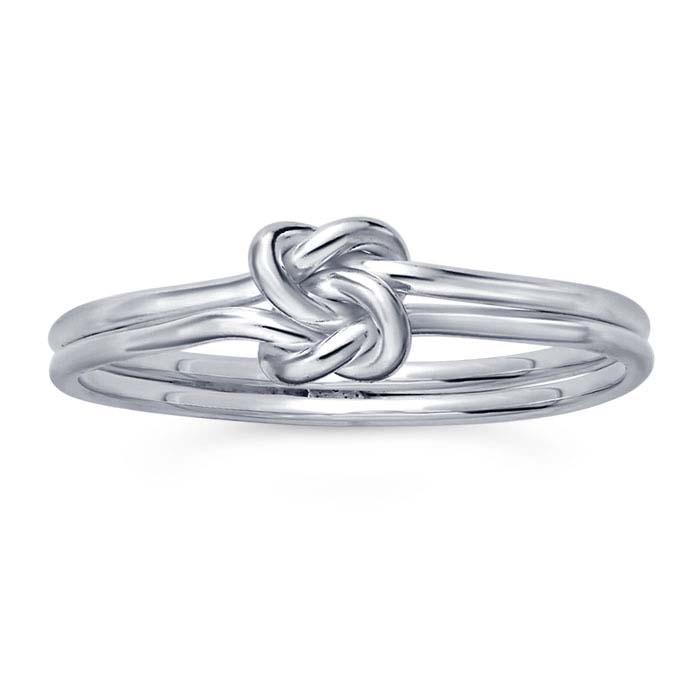 sterling silver double knot ring