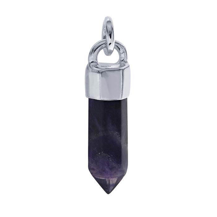 Sterling Silver Hexagonal End Cap for Single-Point Crystal