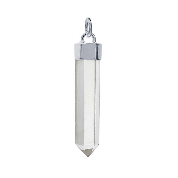 Sterling Silver Hexagonal End Cap for Single-Point Crystal