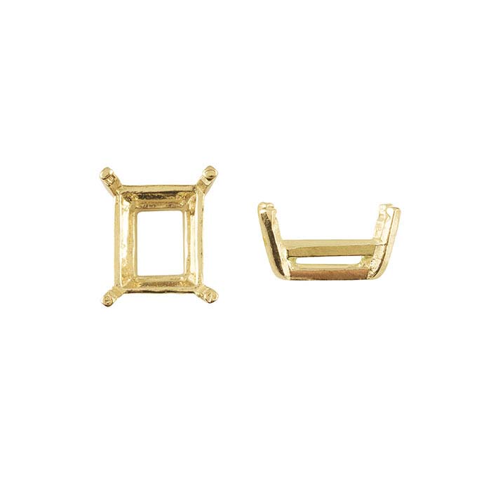 14K Yellow Gold Octagon Pre-Notched Legendary™ 4-Prong Settings