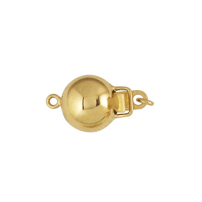 18K Yellow Gold Bead Safety Clasp