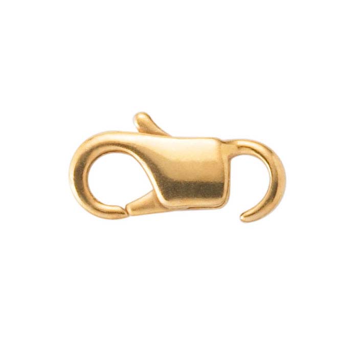 Brass Yellow Gold-Plated EZ-Lobster Clasp with Open Ring