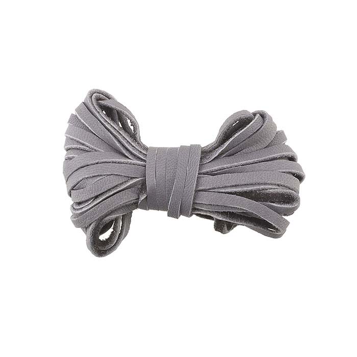 Gray Deer Hide Leather 3mm Flat Cord, 12 ft.