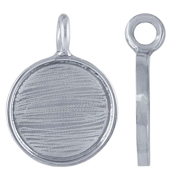 Sterling Silver 19mm Round Bezel Pendant Mounting