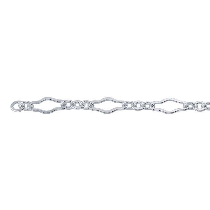 Sterling Silver 3.2mm Keyhole Long & Short Chain, By the Foot