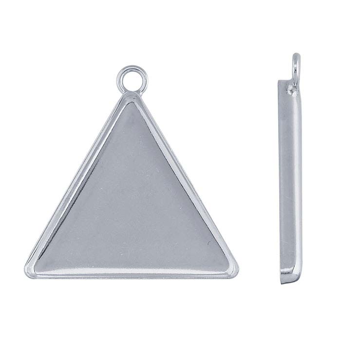 Sterling Silver 22mm Triangle Resin Component Mounting