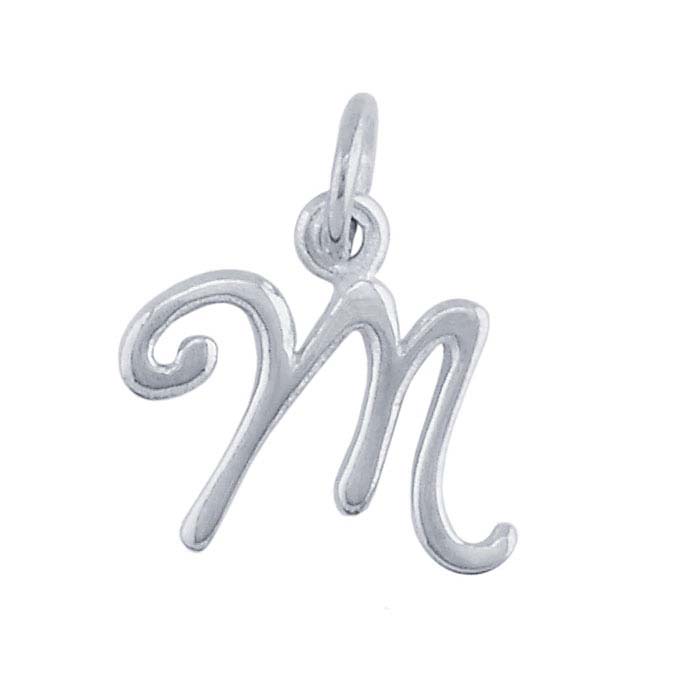 Sterling Silver Cursive Alphabet Charm, 