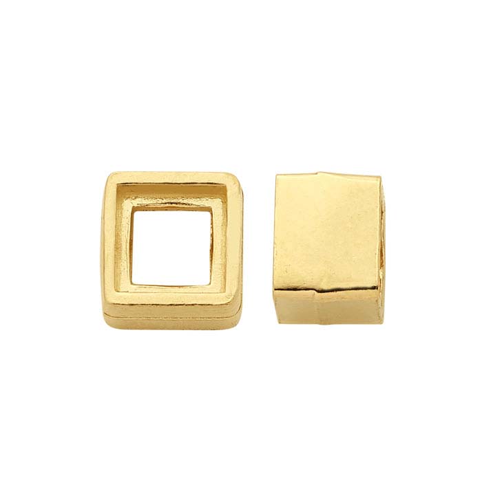14K Yellow Gold 5mm Square Tube Bezel Setting