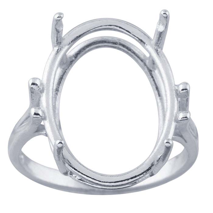 15x20 MM.Oval semi-mount Man ring setting sterling silver 925#295m