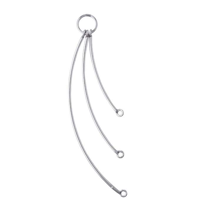 Sterling Silver Tiered Three-Bar Component