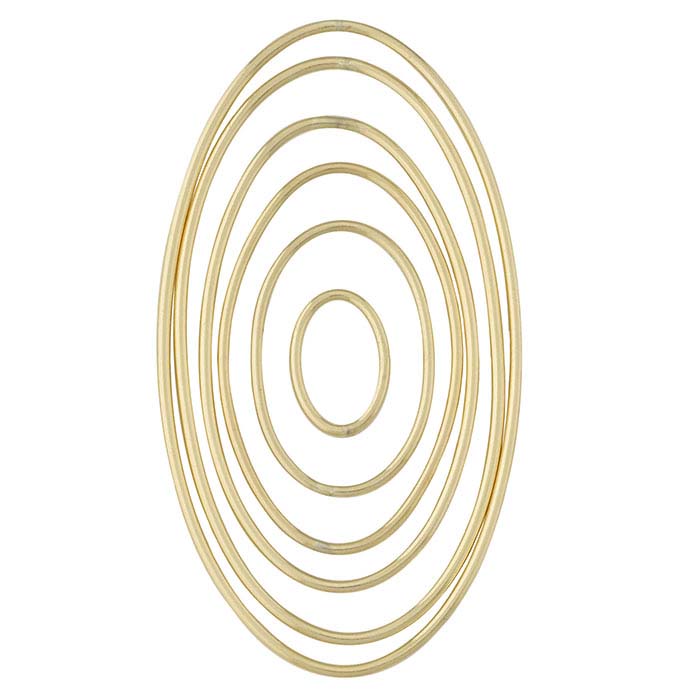 14/20 Yellow Gold-Filled Smooth Concentric Oval Component Set