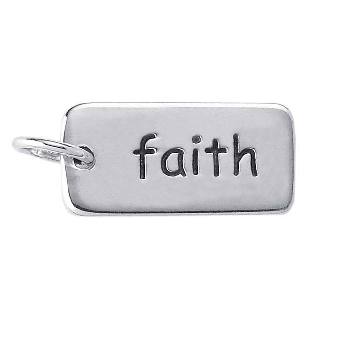Sterling Silver "Faith" Charm