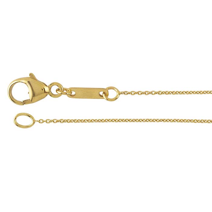 18K Yellow Gold 0.7mm Cable Chain