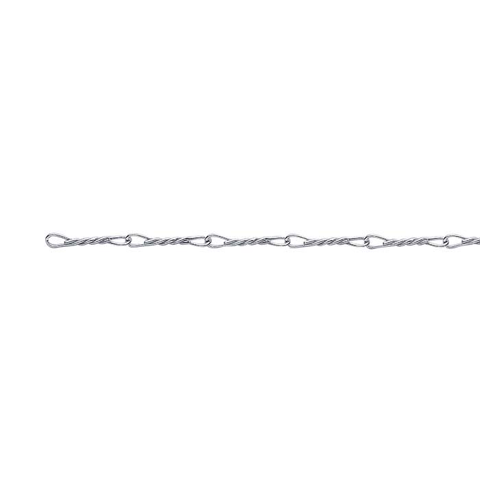 Sterling Silver 0.7mm Twist Link Chain, By the Foot