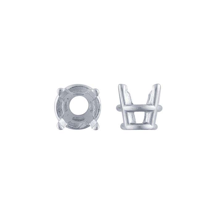 14K White Gold Round TruSeat™ Basket 4-Prong Settings