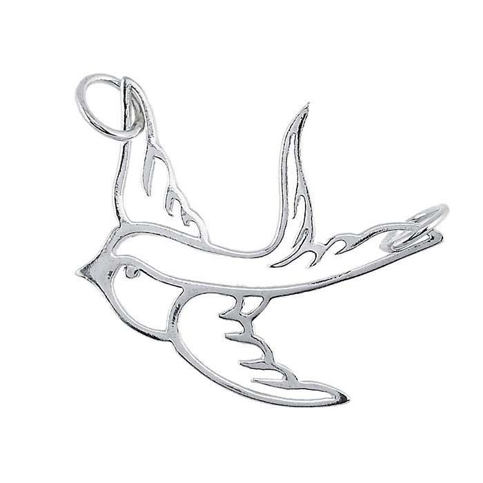 Sterling Silver Swallow Festoon Pendant