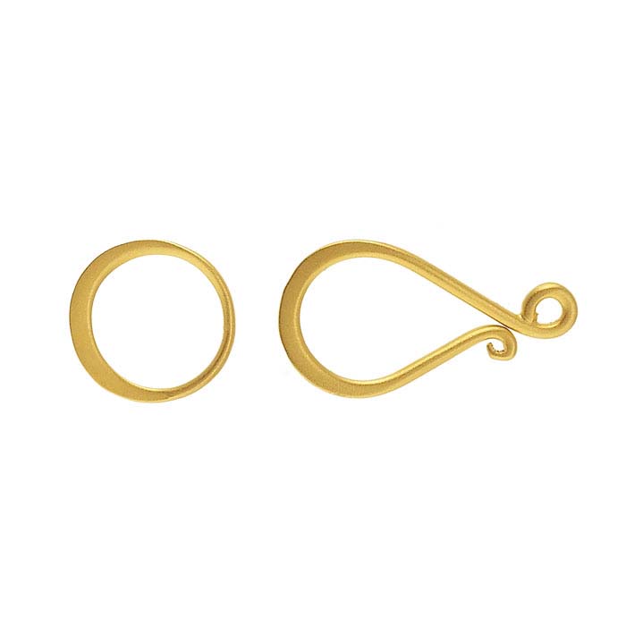 24K Heavy Yellow Gold-Plated Sterling Silver Hook & Eye Clasp