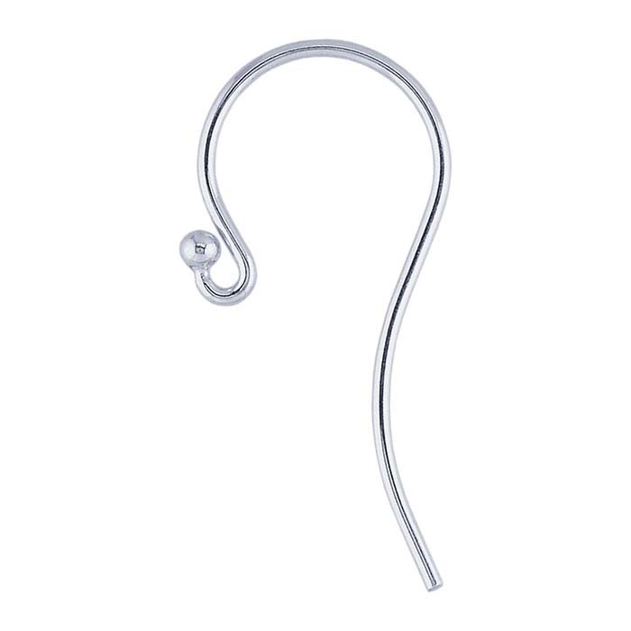 Argentium® Silver Ear Wire with Ball End and Loop