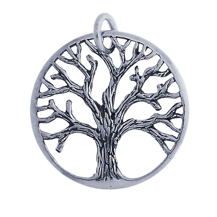 Sterling Silver Textured Tree Pendant