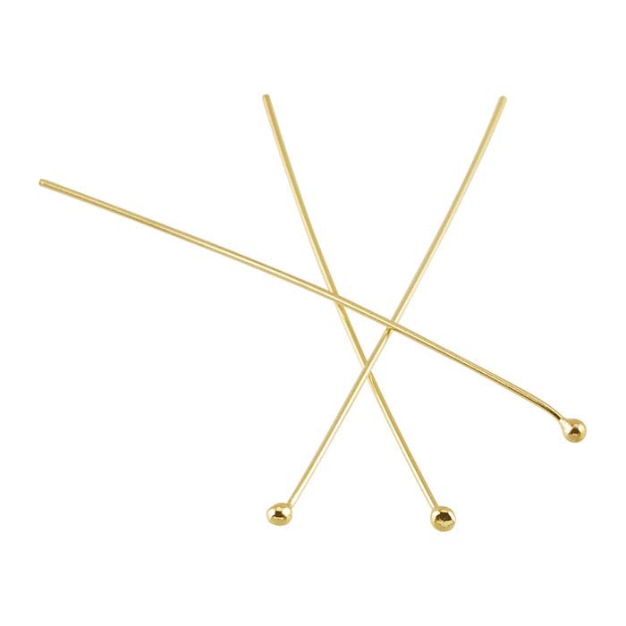 14/20 Yellow Gold-Filled 1-1/2" 1.5mm Ball Head Pin, 1/2-Hard
